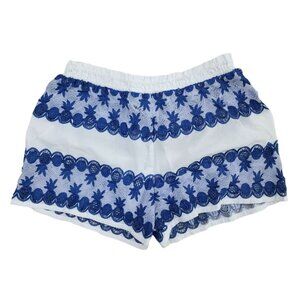 Miguelina NWT Blue Shorts Medium  Paula Baby Pineapple Cut Out Mediterranean